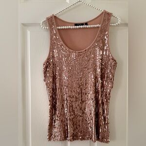 So Pretty Sequined Pink Tank Top